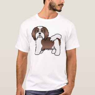 Brauner und weißer Havanese süßer Cartoon-Hund T-Shirt