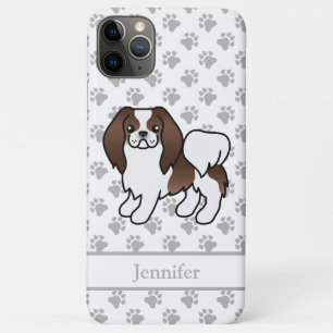 Brauner und weißer japanischer Chin-Cartoon-Hund & Case-Mate iPhone Hülle