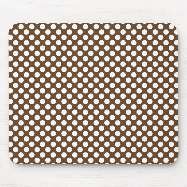 Brauner und weißer Polka-Dot Mousepad (Vorne)