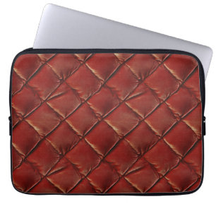 Brauner Velour gequiltes Muster Laptopschutzhülle
