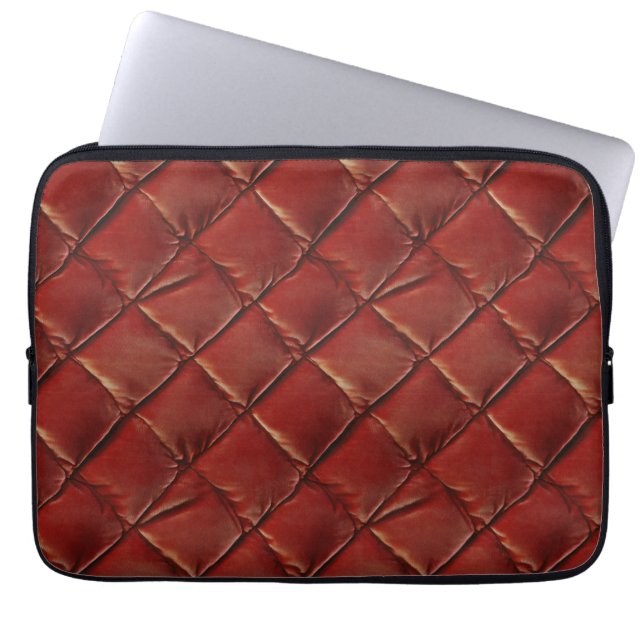 Brauner Velour gequiltes Muster Laptopschutzhülle (Vorderseite)