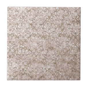 Brauner Verzierter Swirl Blühe AntiquitätenVintag Fliese