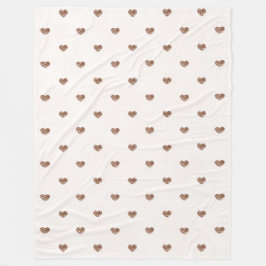 Brauner Zucker Glitter Herzen Liebe Valentinstag Fleecedecke