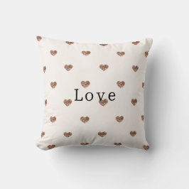 Brauner Zucker Glitter Herzen Liebe Valentinstag Kissen
