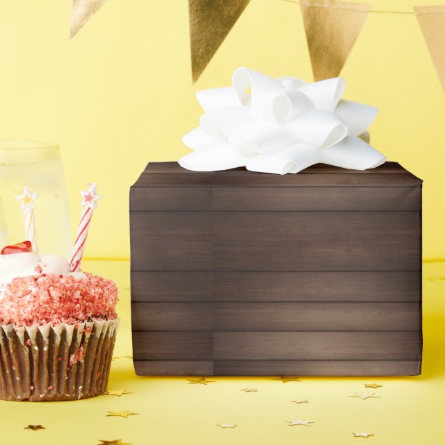 Braunes abstraktes Modekunstwerk mit Holzmaserung  Geschenkpapier (Geburtstagsparty)