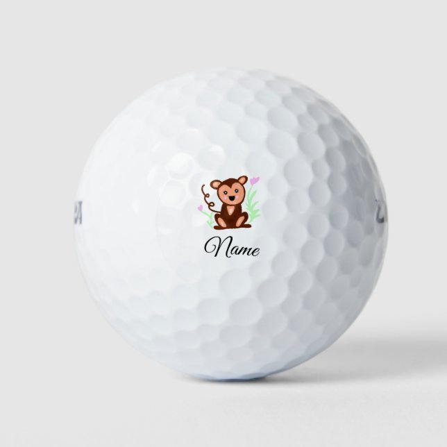 Braunes Aquarelltier Golfball (Vorderseite)