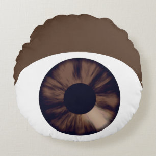 Braunes Auge Dunkle Haut Rundkissen Rundes Kissen
