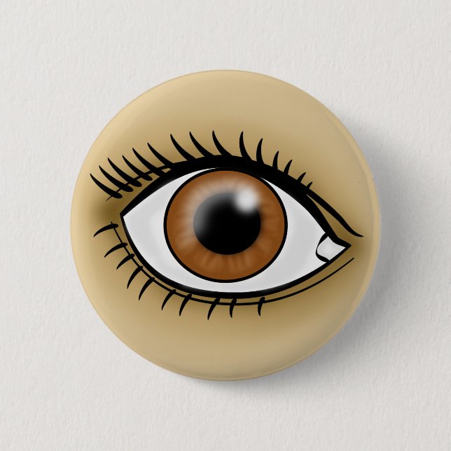 Braunes Auge Symbol Button (Vorderseite)