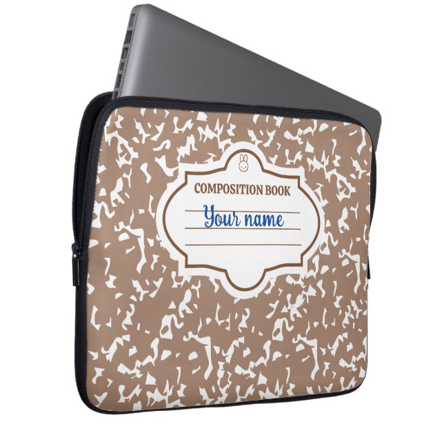 Braunes Beige-Hasen Laptopschutzhülle (Vorne Rechts)