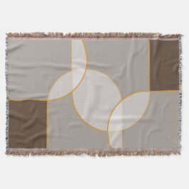 Braunes, Beige, Tan & Gold Abstraktes Armsmuster Decke