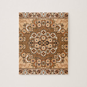 braunes beige weißes orientalisches puzzle