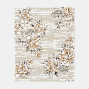 Braunes Blumenmuster auf Textur Hintergrundmuster Fleecedecke