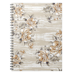 Braunes Blumenmuster auf Textur Hintergrundmuster Notizblock