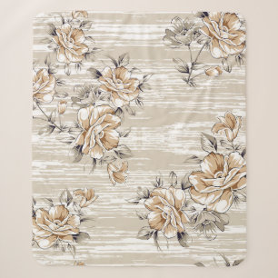 Braunes Blumenmuster auf Textur Hintergrundmuster Sherpadecke