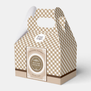 Braunes Büffel-Gingham Geschenkschachtel