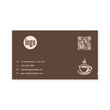 Braunes Café-Logo QR-Code Visitenkarte