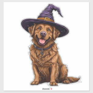 Braunes Cartoon-Hunde-Halloween-Kostümdesign Aufkleber