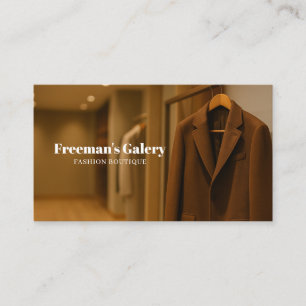 Braunes Coat Display in Boutique Mode Visitenkarte