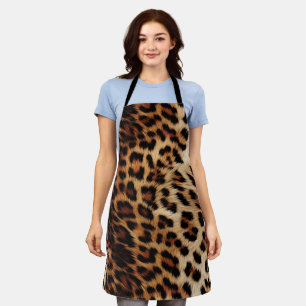 Braunes Creme-Leopard-Tier Schürze