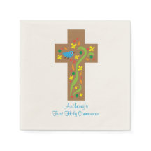 Braunes Dekorationskreuz mit Vogelgemeinschaft Nea