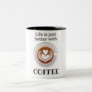 Braunes Einfaches Kaffee-Zitat  Zweifarbige Tasse