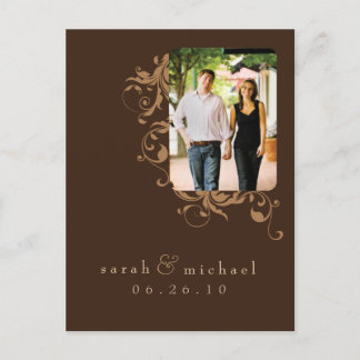 Braunes Foto Save the Date 04 Ankündigungspostkarte