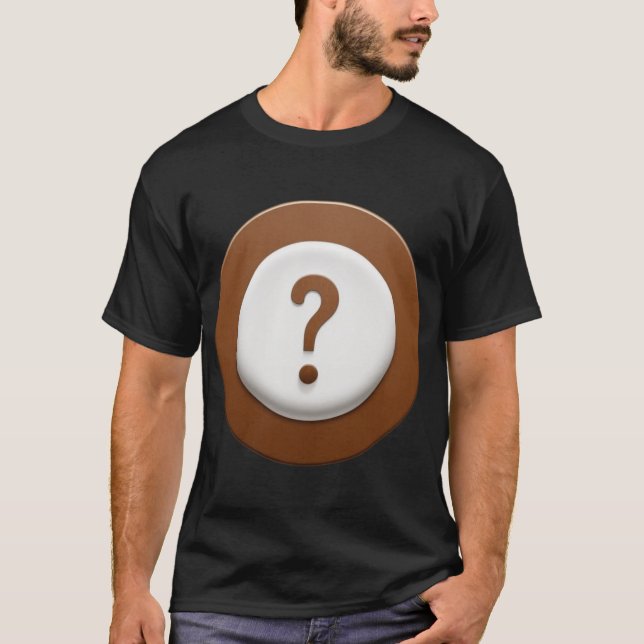 Braunes Fragezeichen mit Circle Background T-Shirt (Vorderseite)