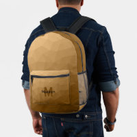 Braunes geometrisches Maschenmuster Monogramm