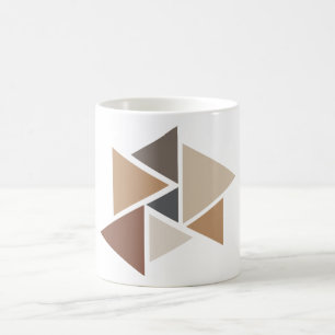 Braunes geometrisches Muster weiß Kaffeetasse