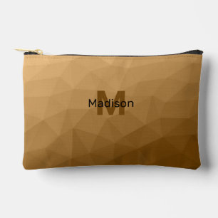 Braunes geometrisches Netz-Muster Monogramm Zubehörtasche