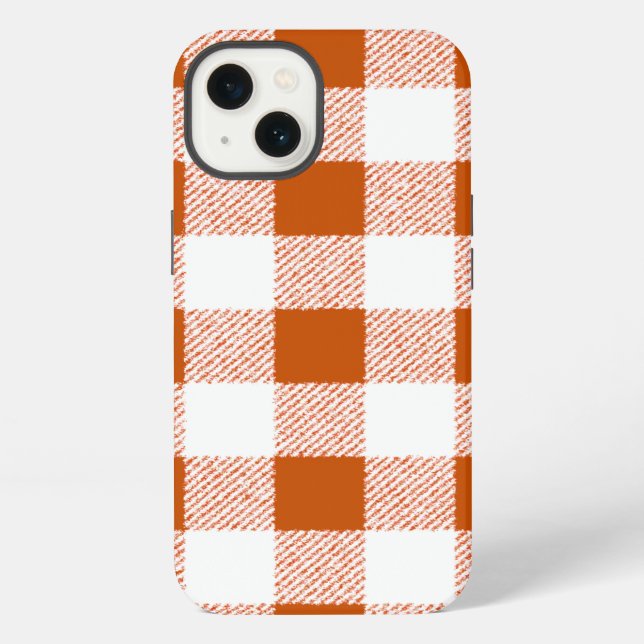 Braunes Gingham-Karomuster iPhone Hülle (Rückseite)