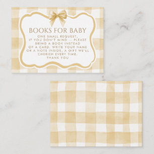 Braunes Gingham-Wellenrahmen-Bogen-Bücher für Baby Begleitkarte