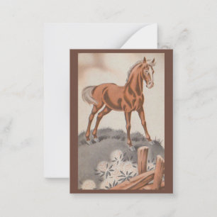braunes glückliches Pferd Mitteilungskarte
