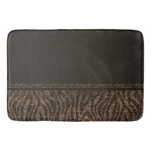 Braunes Gold Zebra Wildtierdruck Exotischer Glamou Badematte