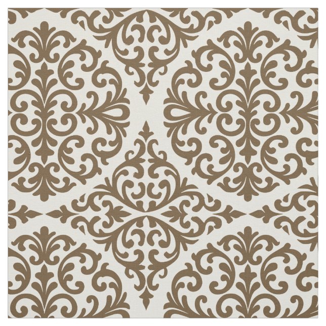 Braunes Heritage-Damask Stoff (Muster)