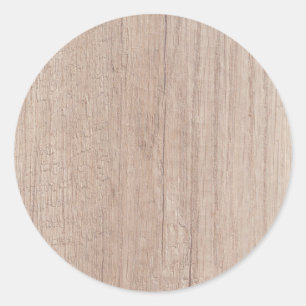 Braunes Holzbrett Look Elegante Leere Vorlage Runder Aufkleber
