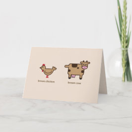Braunes Huhn, braune Kuh Valentinus Grußkarte Feiertagskarte
