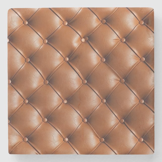 Braunes Imitat Leder (Lederlook) Steinuntersetzer (Vorderseite)