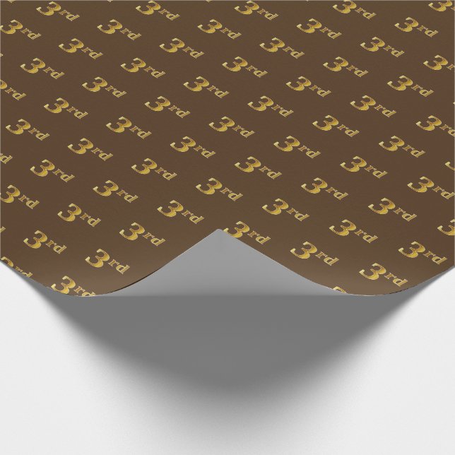 Braunes, Imitate Gold 3. (3.) Event Wrapping Paper Geschenkpapier (Ecke)