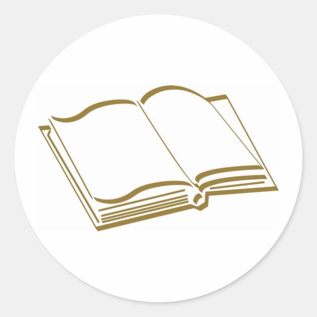 Braunes Kalligraphisches Linienbuch Runder Aufkleber (Vorderseite)