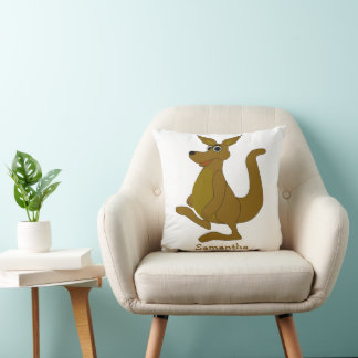 Braunes Känguru-Design personalisiert Kissen