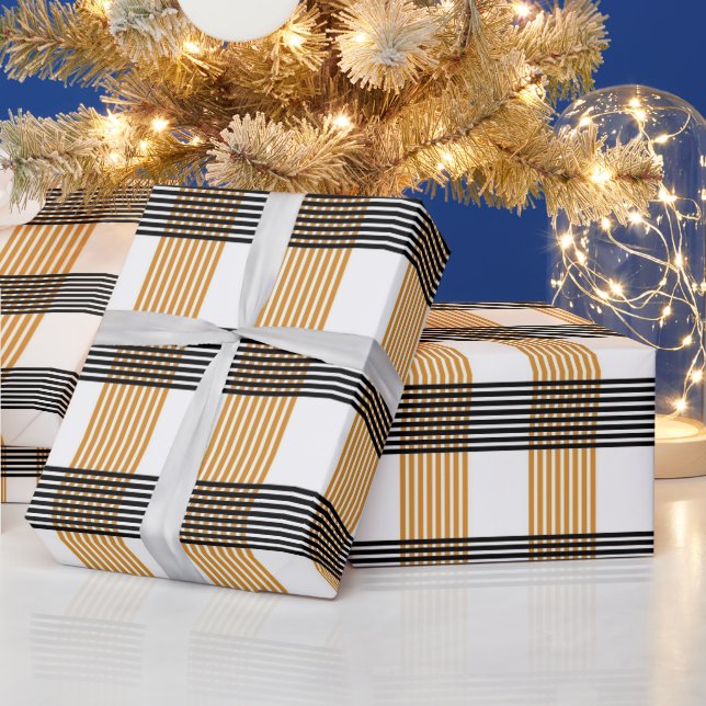 Braunes Karo-Karomuster Geschenkpapier (Feiertage)