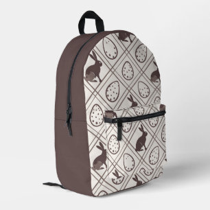 Braunes Karo-Ostern Bedruckter Rucksack