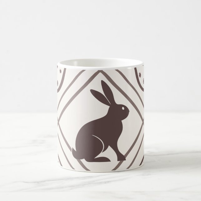 Braunes Karo-Ostern   Kaffeetasse (Mittel)