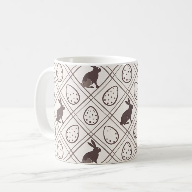 Braunes Karo-Ostern   Kaffeetasse (Vorderseite Links)
