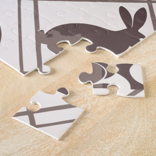 Braunes Karo-Ostern Puzzle