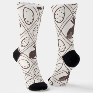 Braunes Karo-Ostern Socken