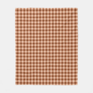 Braunes Karomuster einfaches rustikales Gingham Fleecedecke