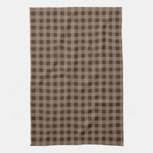 Braunes Küchenhandtuch mit Gingham-Muster Handtuch