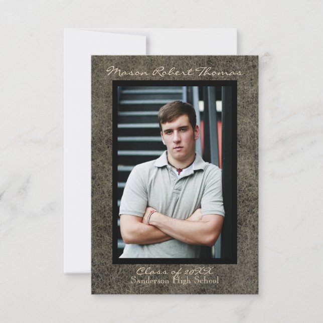 Braunes Leder - Ankündigung von 3x5 Abschluss (Vorderseite)